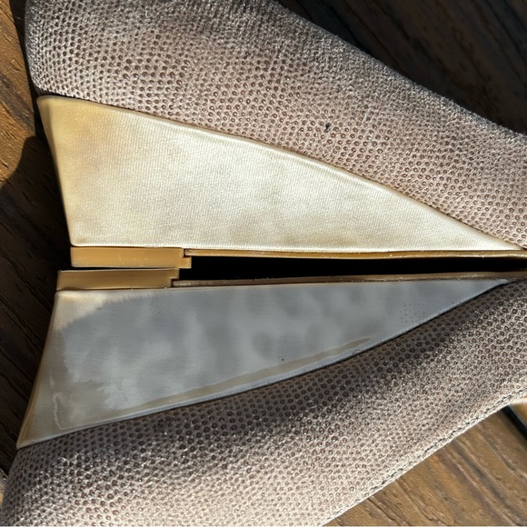 Stuart Weitzman EUC Size 5 Wedge Pearl Tortoise Heel MSRP $475 Textured Leather - Picture 9 of 9